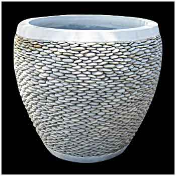 Stone pot PBP03 white pebble 60x60cm